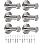 Norcks - 6pcs patre murale inox crochets porte manteau crochet peignoir serviette crochets patere salle ...