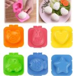 6pcs plastique moule � oeuf, moules de cuisson pour ?ufs bouillir oeuf sushi riz moule bento maker sandwich ...