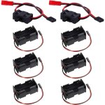6pcs support de batterie 4 aa bo�te de rangement r�cepteur bo�tier conteneur 6v avec 2 broches jst connecteur, ...