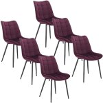 Woltu ? lot de 6 chaises de salle � manger ? assise rembourr�e en velours �pais ? pieds en m�tal ? couleur ...