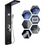 7 fonctions panneau colonne de douche hydromassante (lumières led, pluie, cascade, jets de massage, douchette, ... 7 fonctions panneau colonne de douche hydromassante (lumières led, pluie, cascade, jets de massage, douchette, ...