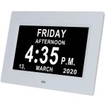 7' pouce led horloge num�rique calendrier avec date jour et heure horloge non - abr�g�e auto dimming ...