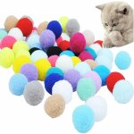70 pcs balles chat jouet mousse en peluche pom poms color� rebondissant chaton balles jouet fournitures ...
