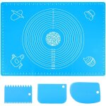 70x50cm tapis de patisserie en silicone, anti - adh�sif r�utilisable tapis de cuisson avec mesure antid�rapant ...