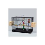 75. 54545cm metal fer paissi groupe d'oiseaux petite et moyenne cage d'levage noir