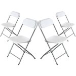 7h seven house - lot de 4 chaises pliantes blanches, 49x44. 5x80. 5cm 7h seven house - lot de 4 chaises pliantes blanches, 49x44. 5x80. 5cm