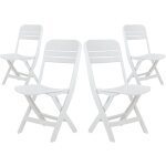 7h seven house - lot 4 chaises pliantes bliss blanches 52x40x82cm 7house