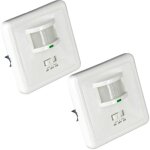 Lot 2 interrupteurs avec dtecteur de mouvement infrarouge et dtecteur crpusculaire