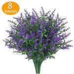 8 bouquets fleurs de lavande artificielle 35cm fausses lavande plantes d�coration plastique fleur buissons ...
