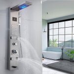 8 fonctions panneau de douche avec robinet, 4 jets de massage, douche pluie, douchette, cascade, colonne ... 8 fonctions panneau de douche avec robinet, 4 jets de massage, douche pluie, douchette, cascade, colonne ...