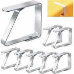 8 pcs pince nappe exterieur, pince pour nappe de table inoxydable anti - glissant, attache nappe r�glable ...