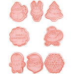 8 pi�ces emporte - pi�ces de no�l 3d pour biscuits diy - p�re no�l, sapin, moule � p�tisserie et outils ...