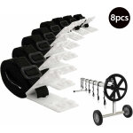 8 pi�ces enrouleur de b�che pour piscine sangles et clips de fixation pour les enrouleurs moulinet de ...