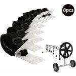 8 pices enrouleur de bche pour piscine sangles et clips de fixation pour les enrouleurs moulinet de ...