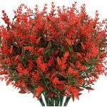8 pi�ces de plantes de lavande artificielles, bouquet d'arbustes verts anti - uv r�alistes - sollbry
