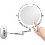 8 pouces miroir grossissant lumineux mural x10, led miroirs de maquillage avec 0. 5h fonction d'arr�t ...