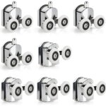 8 roulettes de porte de douche coulissante en alliage de zinc, roulettes de remplacement de 25mm de diamtre, ...