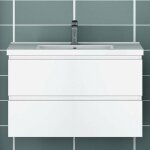 80cm meuble avec vasque simple blanc avec 2 tiroirs