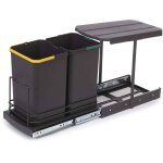 Poubelle de recyclage pour montage inf�rieur et extraction manuelle / automatique pour meuble de cuisine ...