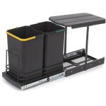 Poubelle de recyclage pour montage infrieur et extraction manuelle / automatique pour meuble de cuisine ...