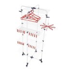 Leifheit - 81464 sechoir tour demie - ouverture 45 metres avec accessoires tower 450 deluxe blanc + bleu ...