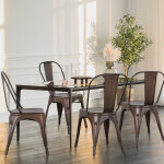 8pcs chaises en métal de style industriel pour cuisine bistrot bronze 8pcs chaises en métal de style industriel pour cuisine bistrot bronze