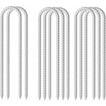 8pcs piquets de tente, piquets d?armature galvanis�s, piquets d?ancrage en u de 30 cm, robustes, trampoline, ...