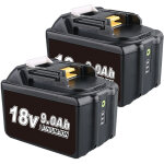 Pdstation - 9. 0ah bl1860b pack de 2 batterie compatible pour makita 18v outils �lectrique sans fils ...
