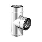 T� � 90� tuyau coaxial - � 80 / 130 / piquage pour conduit de fum�e