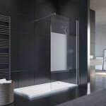Sonni - 900x2000mm parois de douche  l'italienne partiellement satin cabine de douche 8mm esg nano ...