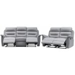 9222 - ensemble canaps relax manuels 3 + 2 places en tissu - gris clair