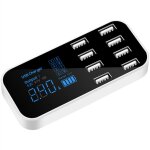 A9s chargeur de voiture rapide 8 ports multi usb lcd display chargeur de telephone 12v hub usb pour tablettes ...
