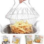 Aafgvc - panier  frire - panier de chef en acier inoxydable, tamis cuisine inoxydable fry extensible ...
