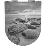 Homemaison - abattant double olfa dclipsable 'escapade' gris clair 47x36. 5 cm
