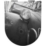Homemaison - abattant double olfa déclipsable 'voiture vintage' noir brillant 47x36. 5 cm Homemaison - abattant double olfa déclipsable 'voiture vintage' noir brillant 47x36. 5 cm