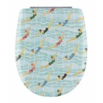 Olfa - abattant easy clip  descente assiste au look nageuse bleu ciel 38x49. 5 cm