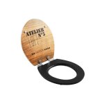 Wirquin ? abattant adulte pour wc d�cor� ? d�clipsable avec frein de chute ? mdf bois lamell� coll� ? ...