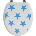 Abattant de toilette en bois compress mdf etoiles bleues siege wc standard