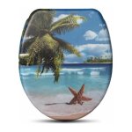 Abattant de toilette en duroplast avec charnire, couvercle de wc, antibactrienne, 45, 5x37, 1cm, toile ...