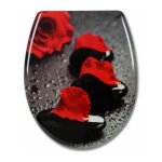 Abattant de toilette en duroplast avec charni�re, couvercle de wc, fixation rapide, antibact�rienne, ...