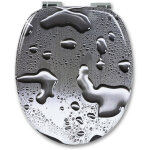 Abattant de toilette en mdf avec charnire, couvercle de wc, antibactrienne, 43, 2x37, 6cm, goutte d'eau, ...