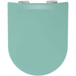 Abattant uni wood slim double avec descente assiste turquoise 36. 5x48 cm