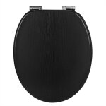 Abattant wc en bois mdf, soft close avec frein de chute, si�ge de toilette antibact�rien charni�res zingu�es, ...