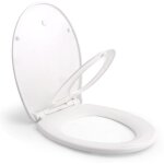 Abattant wc familial avec si�ge enfant, lunette de toilette � fermeture en douceur avec frein de chute, ...