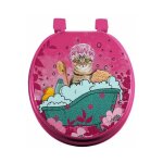 Abattant wc imprim� 'chatibulle' 47cm rose