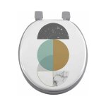 Abattant wc imprim 'geomarbre' 47cm bleu