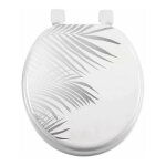 Abattant wc imprim 'orbella' 47cm blanc & argent