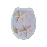 Abattant wc mdf etoile de mer - charnires inox msv