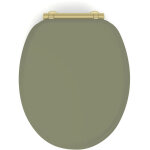 Abattant adulte pour wc en mdf kaki ? d�clipsable avec charni�res en m�tal dor� ? syst�me soft close ...