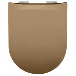 Abattant wc wood slim caramel céramique brillante - descente assistée - déclipsable - olfa Abattant wc wood slim caramel céramique brillante - descente assistée - déclipsable - olfa
